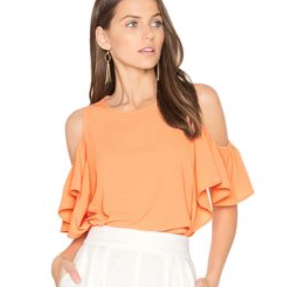 REVOLVE Orange cold shoulder top